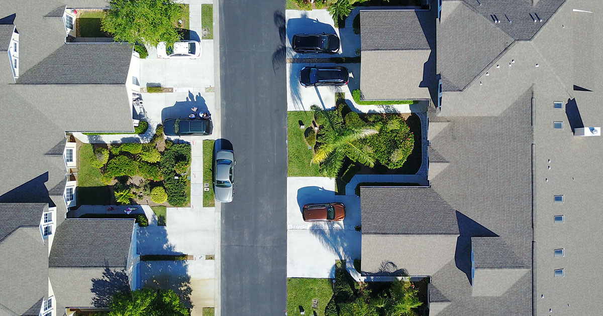Overhead Drone Photo of Houses in Florida